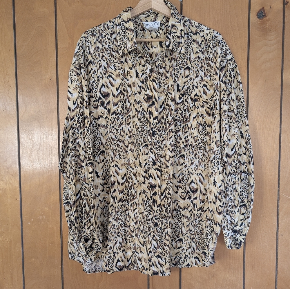 Leopard Print Button Down Shirt